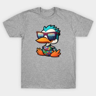 Retro Ruddy Duck Cartoon with Oversized Sunglasses T-Shirt